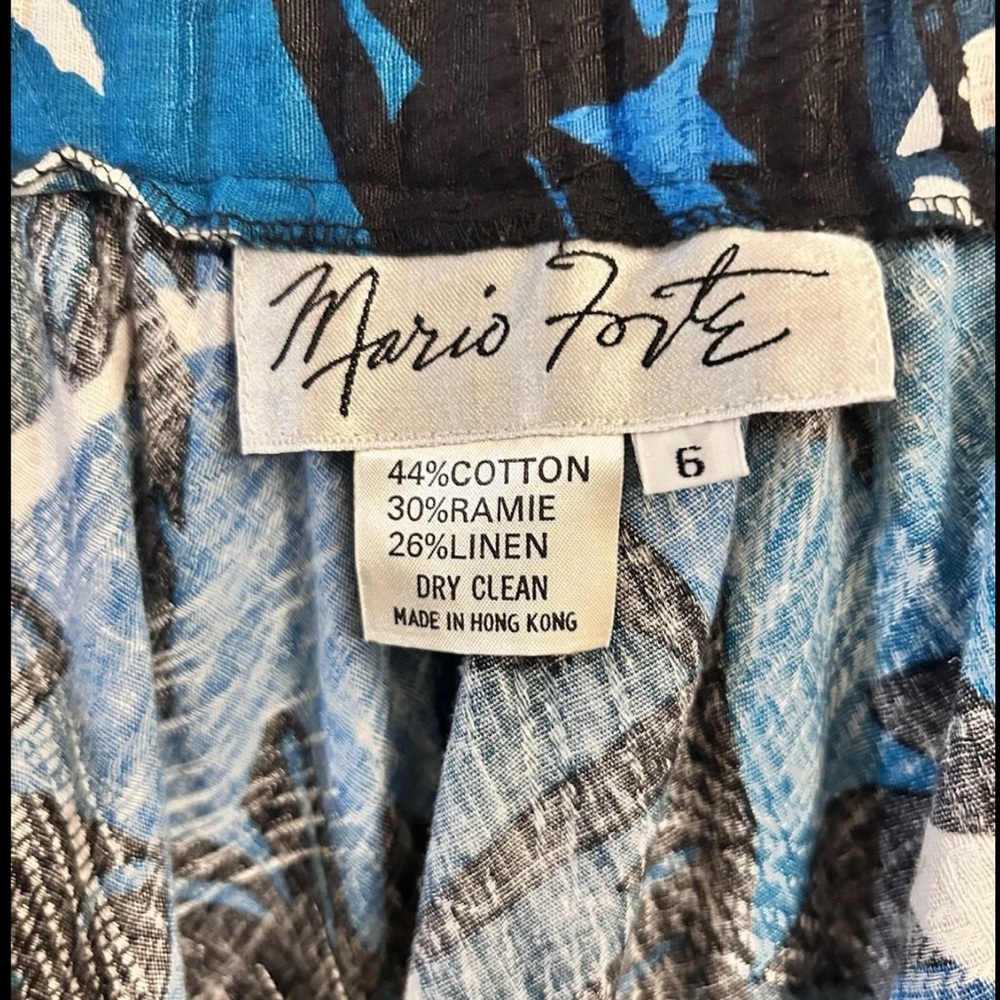 Vintage Mario Forte Skirt Womens Blue Multi Big Square Pockets Midi Size 6 - Picture 4 of 8